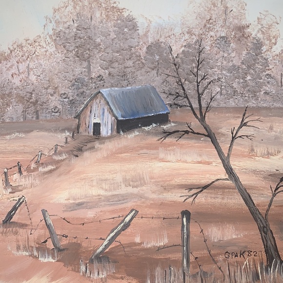 Original oil Landscape painting Barn - Picture 4 of 7
